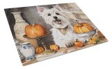 NEW Westie Fall Kitchen Pumpkins Glass Cutting Board Decorative Tempered Glass Kitchen Cutting and Serving Board Large Size Chopping Board