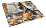 NEW German Shepherd Fall Kitchen Pumpkins Glass Cutting Board Decorative Tempered Glass Kitchen Cutting and Serving Board Large Size Chopping Board