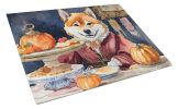 Shiba Inu Fall Kitchen Pumpkins Glass Cutting Board Decorative Tempered Glass Kitchen Cutting and Serving Board Large Size Chopping Board