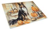 NEW Collie Fall Kitchen Pumpkins Glass Cutting Board Decorative Tempered Glass Kitchen Cutting and Serving Board Large Size Chopping Board