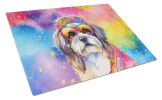 NEW Shih Tzu Hippie Dawg Glass Cutting Board Decorative Tempered Glass Kitchen Cutting and Serving Board Large Size Chopping Board