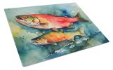 NEW Salmon Glass Cutting Board Decorative Tempered Glass Kitchen Cutting and Serving Board Large Size Chopping Board
