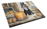 NEW Beagle Fall Kitchen Pumpkins Glass Cutting Board Decorative Tempered Glass Kitchen Cutting and Serving Board Large Size Chopping Board