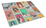 NEW Lots of Black and White English Springer Spaniel Glass Cutting Board Decorative Tempered Glass Kitchen Cutting and Serving Board Large Size Choppi