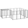 Dog Kennel Black 65.1 ft² Steel