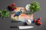 Blue Heron Setting Sun Glass Cutting Board Decorative Tempered Glass Kitchen Cutting and Serving Board Large Size Chopping Board