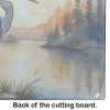 Blue Heron in the Golden Hour Glass Cutting Board Decorative Tempered Glass Kitchen Cutting and Serving Board Large Size Chopping Board