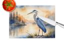 Blue Heron in the Golden Hour Glass Cutting Board Decorative Tempered Glass Kitchen Cutting and Serving Board Large Size Chopping Board