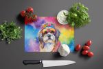 NEW Shih Tzu Hippie Dawg Glass Cutting Board Decorative Tempered Glass Kitchen Cutting and Serving Board Large Size Chopping Board