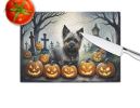 NEW Cairn Terrier Spooky Halloween Glass Cutting Board Decorative Tempered Glass Kitchen Cutting and Serving Board Large Size Chopping Board