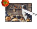 NEW Australian Shepherd Fall Kitchen Pumpkins Glass Cutting Board Decorative Tempered Glass Kitchen Cutting and Serving Board Large Size Chopping Boar