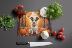 NEW Jack Russell Terrier Fall Glass Cutting Board Decorative Tempered Glass Kitchen Cutting and Serving Board Large Size Chopping Board
