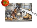 NEW American Eskimo Fall Kitchen Pumpkins Glass Cutting Board Decorative Tempered Glass Kitchen Cutting and Serving Board Large Size Chopping Board
