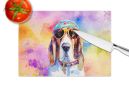 NEW Basset Hound Hippie Dawg Glass Cutting Board Decorative Tempered Glass Kitchen Cutting and Serving Board Large Size Chopping Board