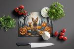 NEW Norwich Terrier Spooky Halloween Glass Cutting Board Decorative Tempered Glass Kitchen Cutting and Serving Board Large Size Chopping Board