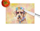 NEW Airedale Terrier Hippie Dawg Glass Cutting Board Decorative Tempered Glass Kitchen Cutting and Serving Board Large Size Chopping Board
