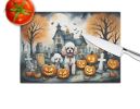 NEW Poodle Spooky Halloween Glass Cutting Board Decorative Tempered Glass Kitchen Cutting and Serving Board Large Size Chopping Board