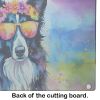 NEW Border Collie Hippie Dawg Glass Cutting Board Decorative Tempered Glass Kitchen Cutting and Serving Board Large Size Chopping Board