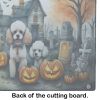 NEW Poodle Spooky Halloween Glass Cutting Board Decorative Tempered Glass Kitchen Cutting and Serving Board Large Size Chopping Board