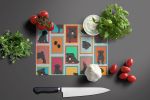 NEW Lots of Black Pug Glass Cutting Board Decorative Tempered Glass Kitchen Cutting and Serving Board Large Size Chopping Board