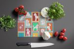 NEW Lots of White Standard Poodle Glass Cutting Board Decorative Tempered Glass Kitchen Cutting and Serving Board Large Size Chopping Board