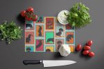 NEW Lots of Black and Tan Dachshund Glass Cutting Board Decorative Tempered Glass Kitchen Cutting and Serving Board Large Size Chopping Board