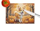 NEW Corgi Fall Glass Cutting Board Decorative Tempered Glass Kitchen Cutting and Serving Board Large Size Chopping Board