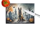 NEW Belgian Malinois Spooky Halloween Glass Cutting Board Decorative Tempered Glass Kitchen Cutting and Serving Board Large Size Chopping Board