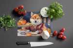 Shiba Inu Fall Kitchen Pumpkins Glass Cutting Board Decorative Tempered Glass Kitchen Cutting and Serving Board Large Size Chopping Board