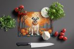 NEW White Boxer Fall Glass Cutting Board Decorative Tempered Glass Kitchen Cutting and Serving Board Large Size Chopping Board
