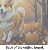 NEW Corgi Fall Glass Cutting Board Decorative Tempered Glass Kitchen Cutting and Serving Board Large Size Chopping Board