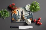NEW Belgian Malinois Spooky Halloween Glass Cutting Board Decorative Tempered Glass Kitchen Cutting and Serving Board Large Size Chopping Board