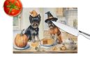 NEW Affenpinscher Fall Kitchen Pumpkins Glass Cutting Board Decorative Tempered Glass Kitchen Cutting and Serving Board Large Size Chopping Board