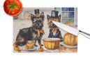 NEW Cairn Terrier Fall Kitchen Pumpkins Glass Cutting Board Decorative Tempered Glass Kitchen Cutting and Serving Board Large Size Chopping Board