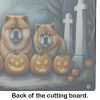 NEW Chow Chow Spooky Halloween Glass Cutting Board Decorative Tempered Glass Kitchen Cutting and Serving Board Large Size Chopping Board
