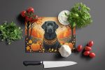NEW Black Labrador Retriever Fall Glass Cutting Board Decorative Tempered Glass Kitchen Cutting and Serving Board Large Size Chopping Board