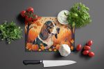 NEW Basset Hound Fall Glass Cutting Board Decorative Tempered Glass Kitchen Cutting and Serving Board Large Size Chopping Board