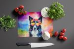 NEW Border Collie Hippie Dawg Glass Cutting Board Decorative Tempered Glass Kitchen Cutting and Serving Board Large Size Chopping Board