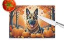 NEW German Shepherd Fall Glass Cutting Board Decorative Tempered Glass Kitchen Cutting and Serving Board Large Size Chopping Board