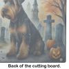 NEW Airedale Terrier Spooky Halloween Glass Cutting Board Decorative Tempered Glass Kitchen Cutting and Serving Board Large Size Chopping Board