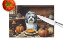 NEW Havanese Fall Kitchen Pumpkins Glass Cutting Board Decorative Tempered Glass Kitchen Cutting and Serving Board Large Size Chopping Board