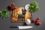 NEW Black Cairn Terrier Fall Glass Cutting Board Decorative Tempered Glass Kitchen Cutting and Serving Board Large Size Chopping Board