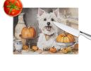 NEW Westie Fall Kitchen Pumpkins Glass Cutting Board Decorative Tempered Glass Kitchen Cutting and Serving Board Large Size Chopping Board