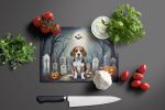 NEW Beagle Spooky Halloween Glass Cutting Board Decorative Tempered Glass Kitchen Cutting and Serving Board Large Size Chopping Board