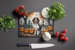 NEW Welsh Springer Spaniel Spooky Halloween Glass Cutting Board Decorative Tempered Glass Kitchen Cutting and Serving Board Large Size Chopping Board