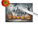 NEW Saint Bernard Spooky Halloween Glass Cutting Board Decorative Tempered Glass Kitchen Cutting and Serving Board Large Size Chopping Board