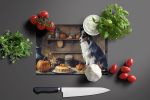 NEW Australian Shepherd Fall Kitchen Pumpkins Glass Cutting Board Decorative Tempered Glass Kitchen Cutting and Serving Board Large Size Chopping Boar