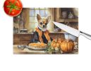 NEW Chihuahua Fall Kitchen Pumpkins Glass Cutting Board Decorative Tempered Glass Kitchen Cutting and Serving Board Large Size Chopping Board