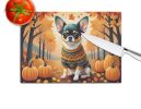 NEW Tricolor Chihuahua Fall Glass Cutting Board Decorative Tempered Glass Kitchen Cutting and Serving Board Large Size Chopping Board