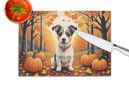NEW Jack Russell Terrier Fall Glass Cutting Board Decorative Tempered Glass Kitchen Cutting and Serving Board Large Size Chopping Board